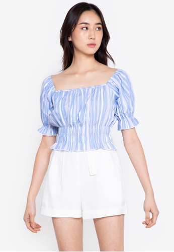 ZALORA BASICS Short Sleeve Square Neck Top | ZALORA Malaysia