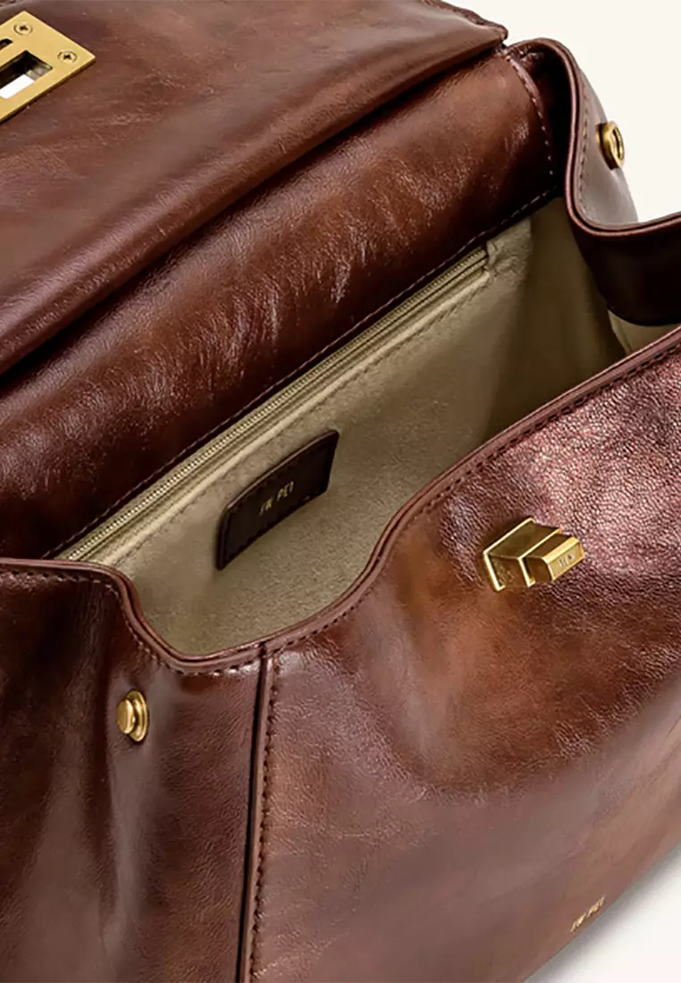 Lucia Classic Top Handbag - Coffee Brown