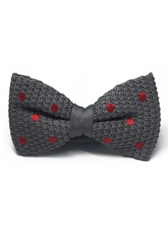 Splice Cufflinks grey Webbed Series Red Polka Dots Grey Knitted Bow Tie SP744AC80UBRSG_1