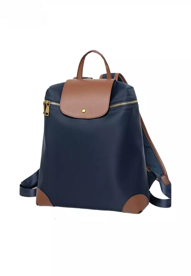 Color Matching Nylon Oxford Patch Faux Leather Backpack (Small Size) JW CL-C9152