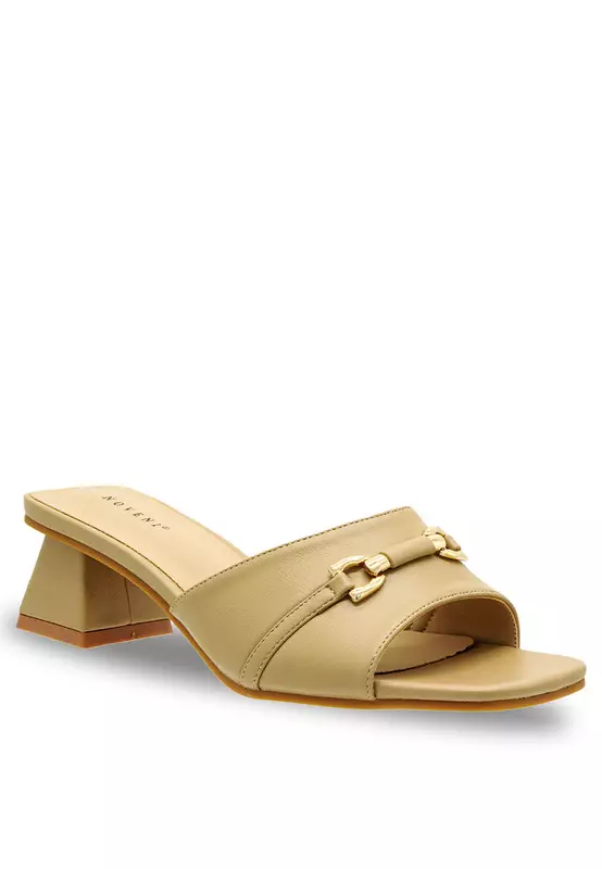 Slip On Faux Leather Fashion Heels