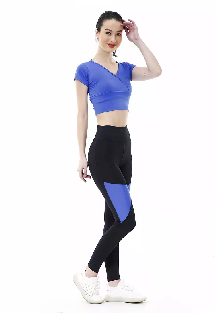 Jovita One Set Atasan Bawahan Baju Senam Aerobik Relaxed Fit - Biru Tua