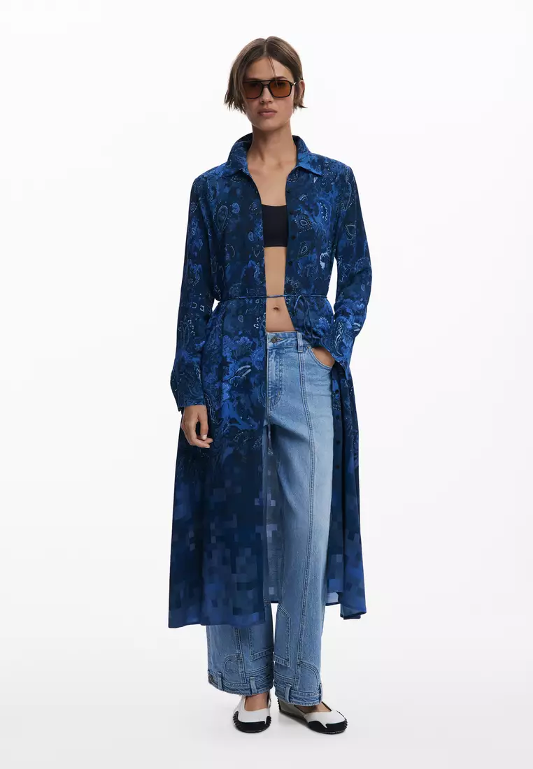 Paisley shirt dress
