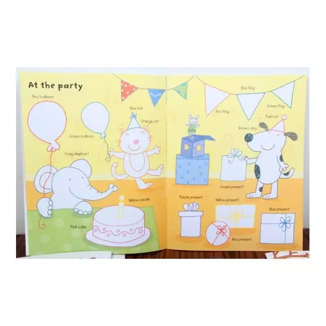 BUKU AKTIVITAS MEWARNAI STIKER ANAK FIRST COLOURING BOOK WITH STICKERS: COLOURS