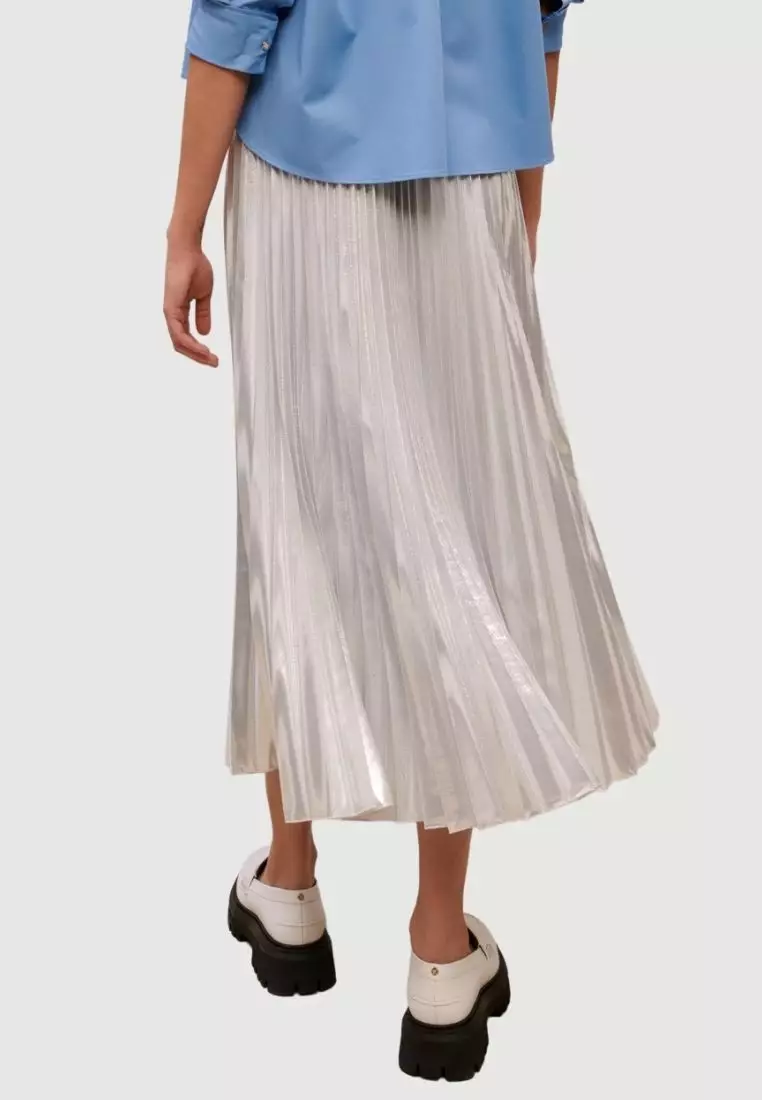 H&m silver deals pleated skirt