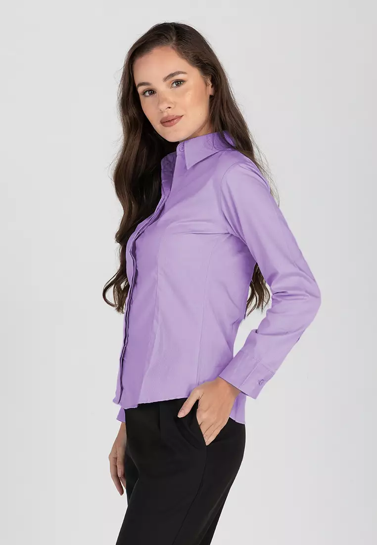 Della Long Sleeve Button Down Office Blouse