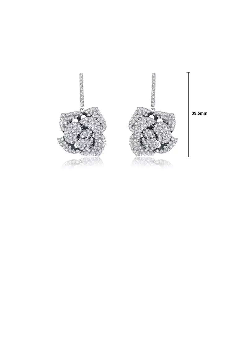 ZAFITI Fashion and Elegant Rose Earrings with Cubic Zirconia ...