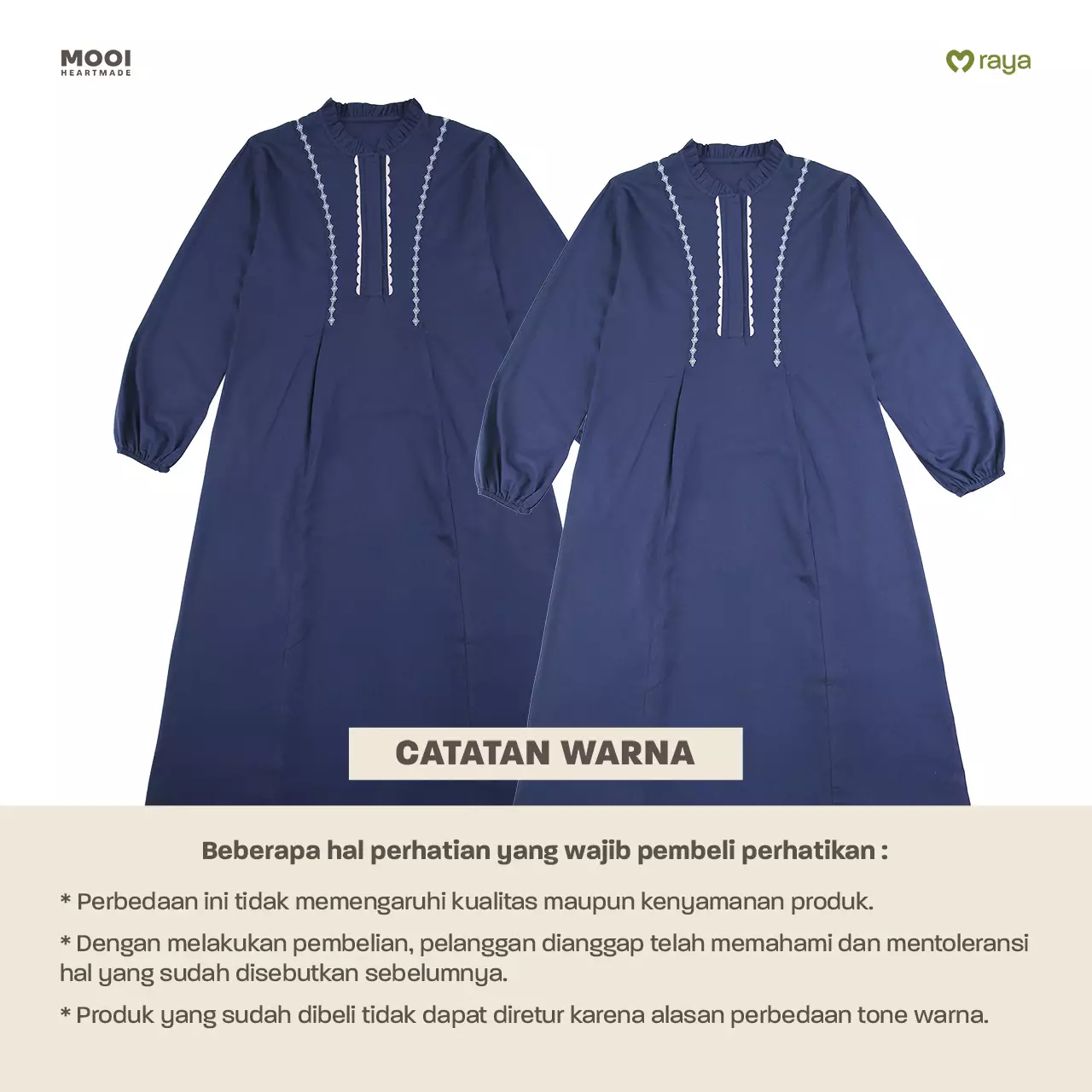 Mooi Dress Dewasa Raya Collection Siara Gamis Adult Basic Series 2026 - Deep Navy