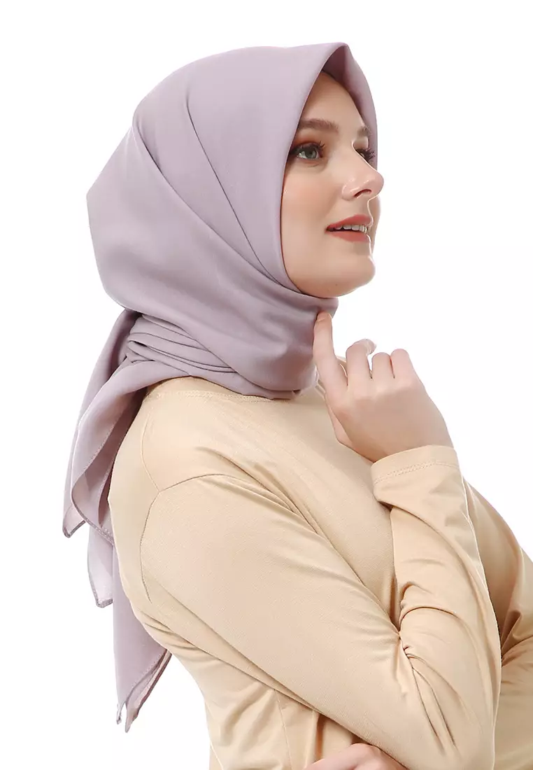 Vierra Jilbab Segiempat Paris Polos Premium Best Style - Silver