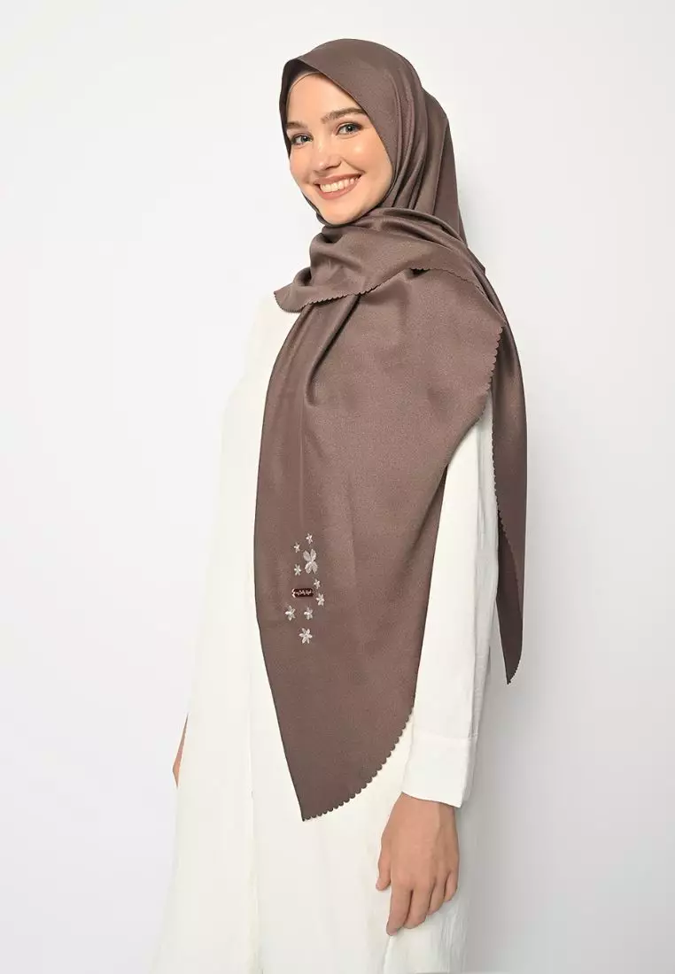 Pasmina Oval Azzura Instan Lasercut Rosewood