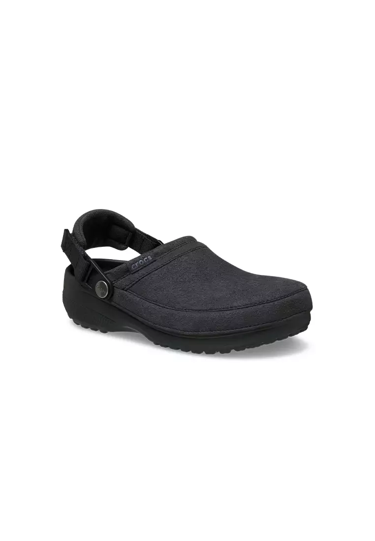 Classic Crafted Vegan Suede Clog in Black