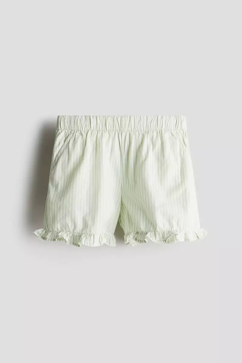 Frill-trimmed cotton shorts