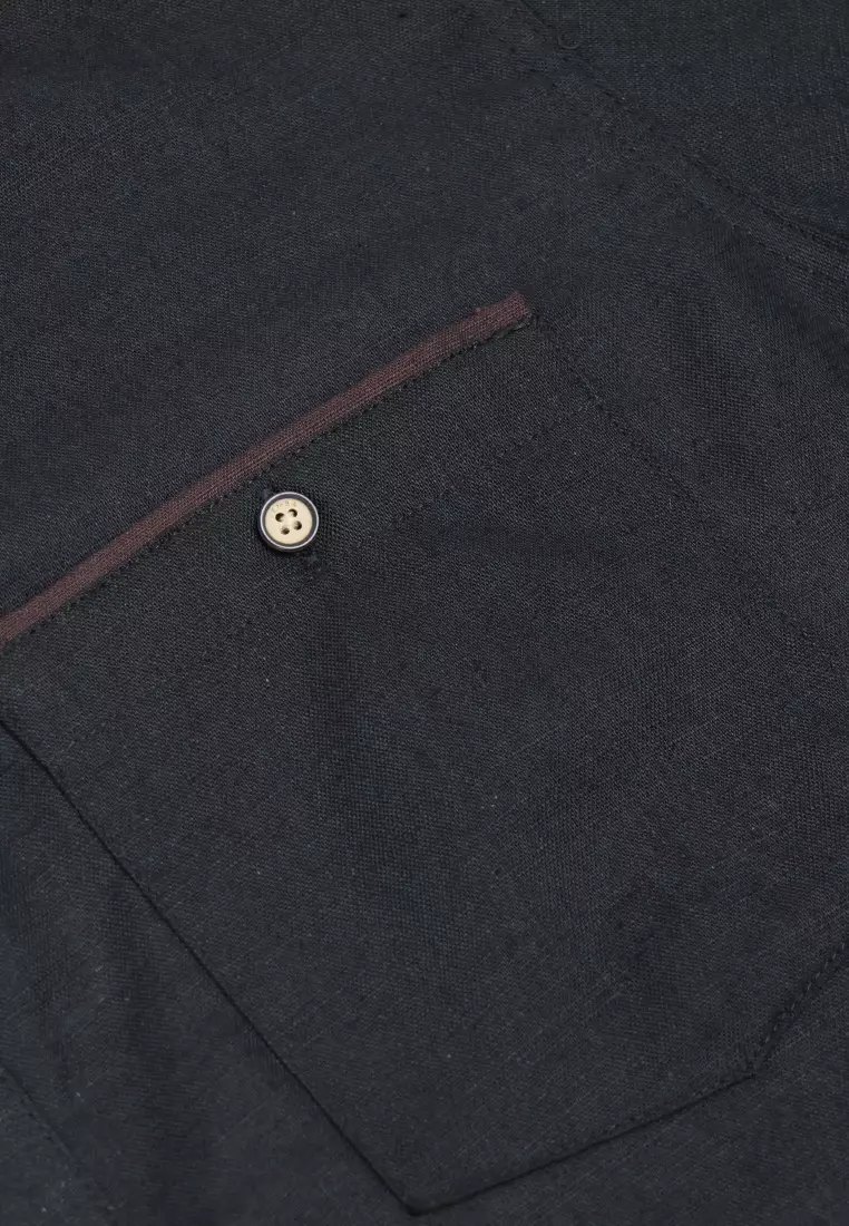 Emba Denim - Arsalan Kemeja Koko Pria Lengan Pendek Regular Black