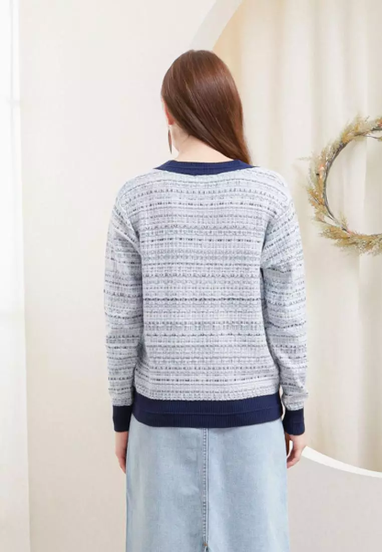 Delova Knit Cardigan in Light Blue