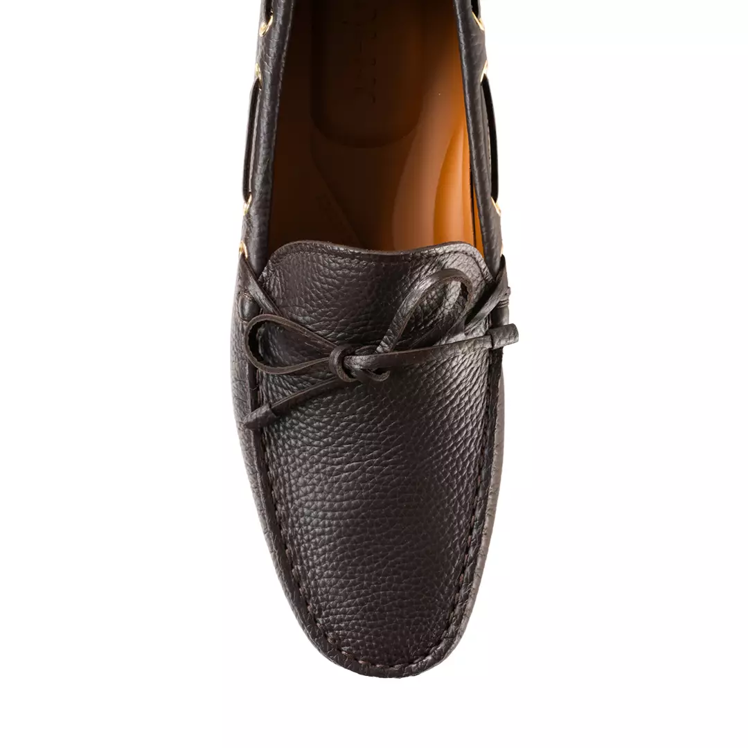 Clay Driver in Grained Leather - Brown