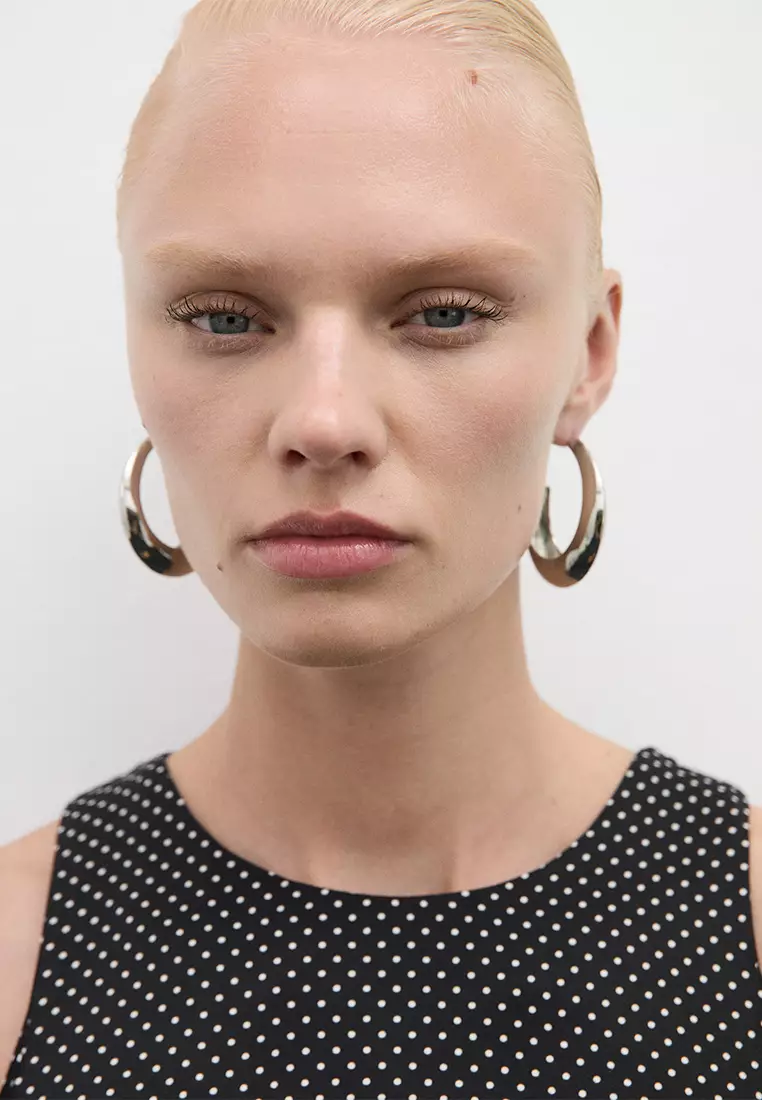 Polka-Dot Dress With Side Ruched