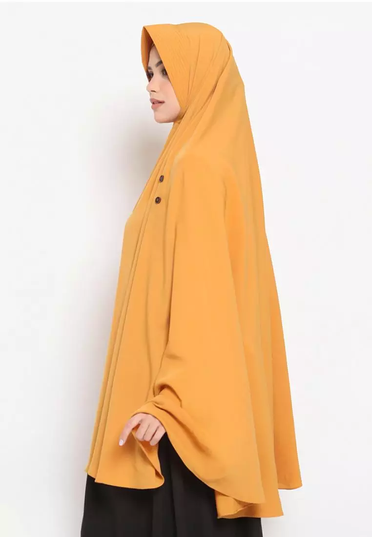 Queenza Zayidan French Khimar Hijab Jahida Button - Hazelnut