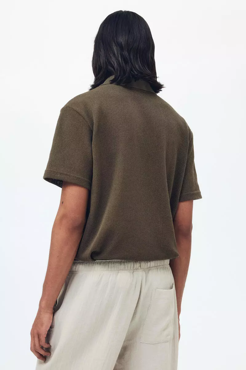 Regular Fit Hole-knit polo shirt