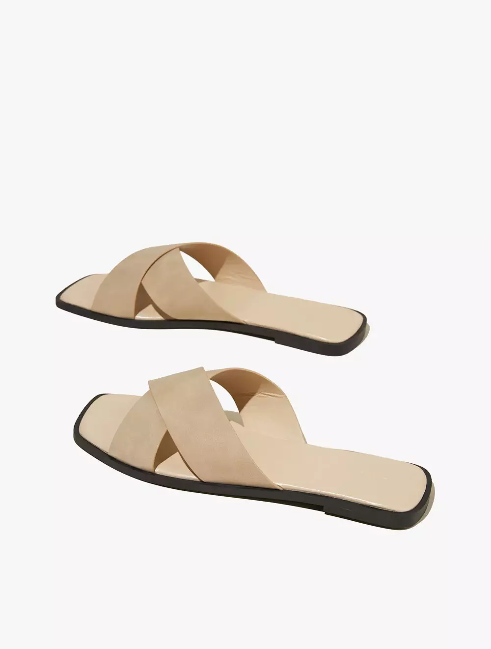 Rubi -  Sepatu Wanita  - Cloverly  Crossover Slide - Light Sand Nubuck