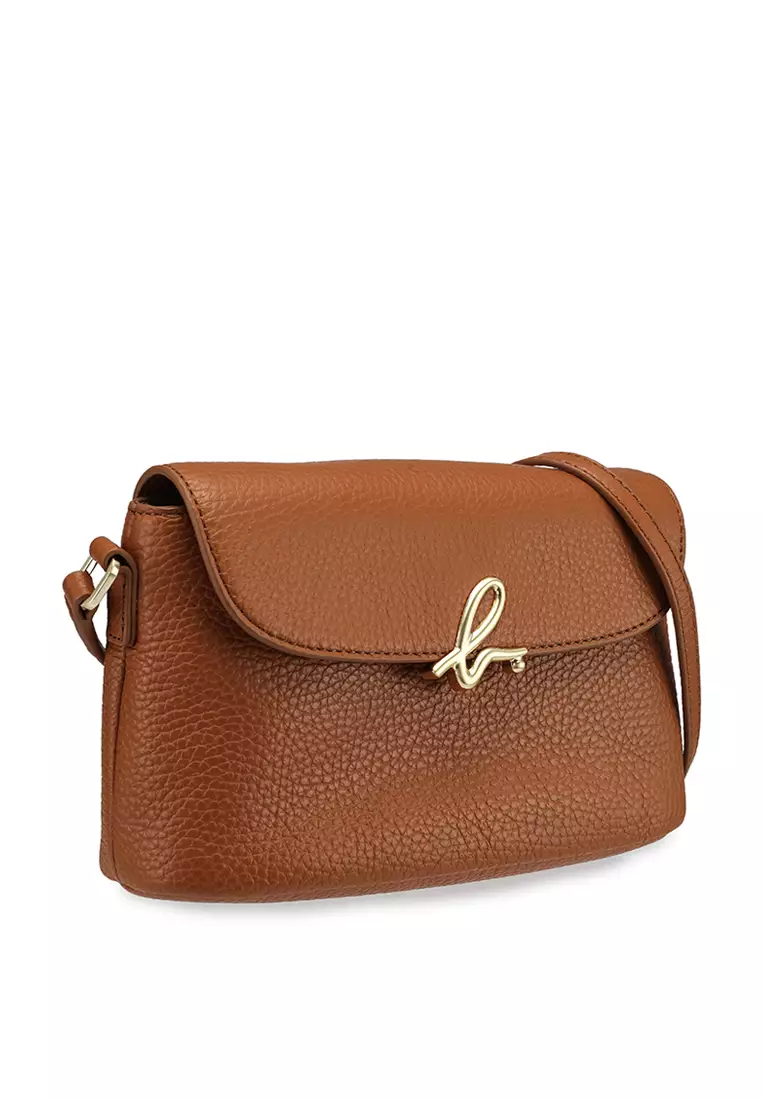 Buy agnès b. B. Logo Leather Crossbody Bag 2025 Online | ZALORA