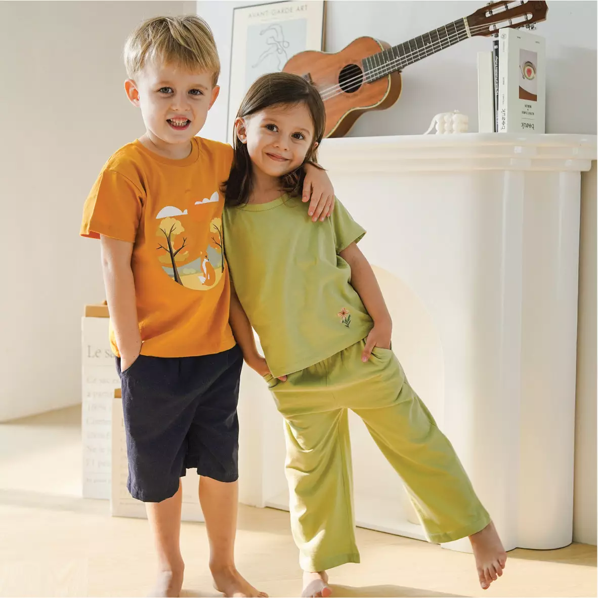 Mooi Setelan Anak Perempuan Kulot Alice Set - Hazelnut