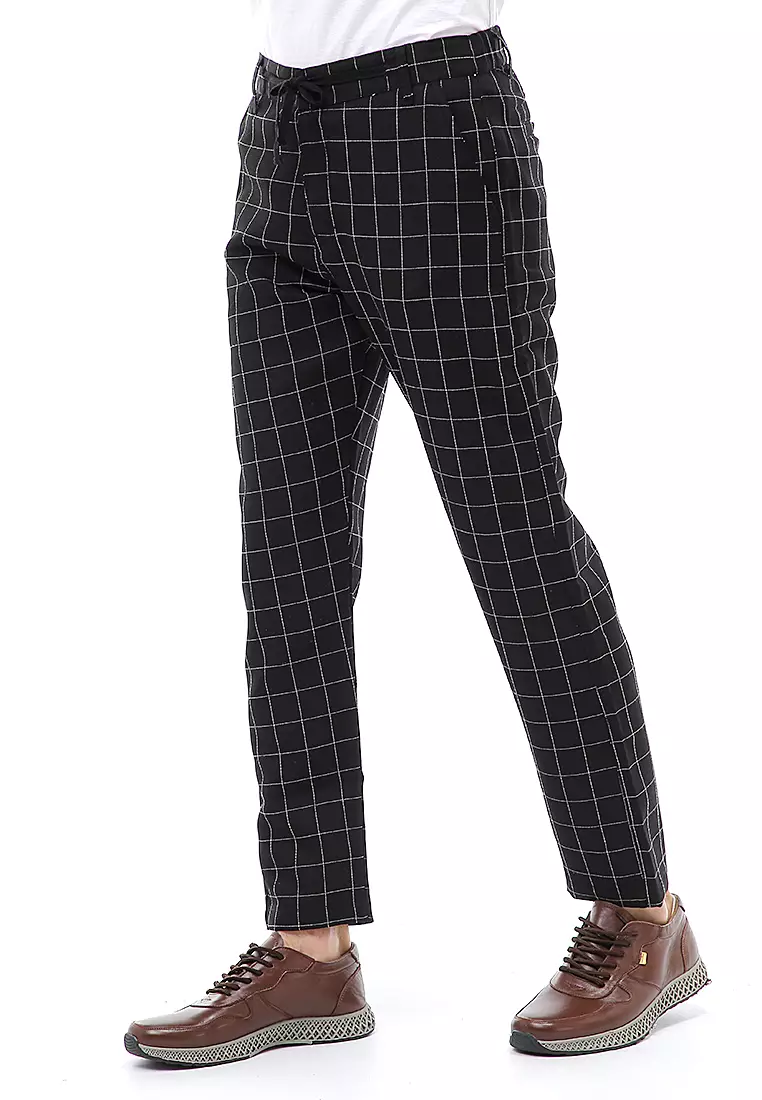 Locko Long Pants Formal Pria Celana Panjang Kerja Slim Fit Material Cotton ORIGINAL - Black