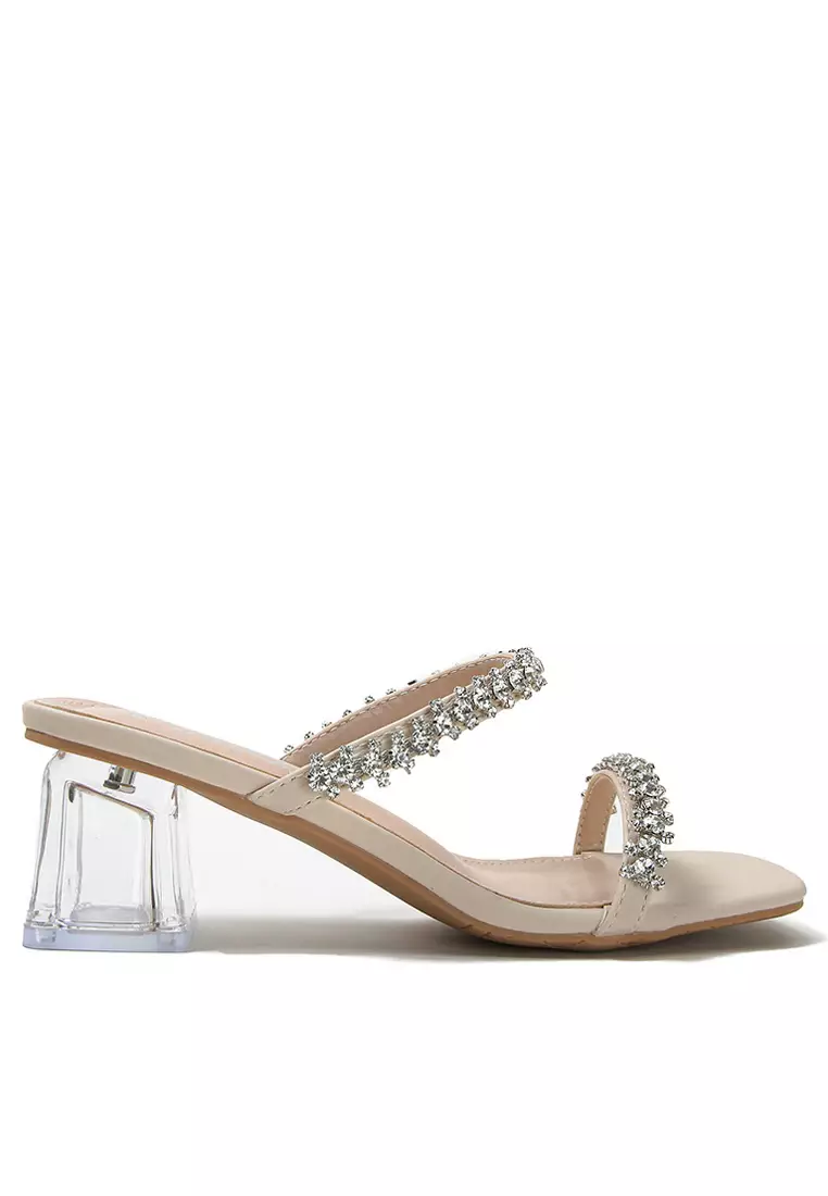 Discount on Twenty Eight Shoes  shoes - SKU: Rhinestone Buckle Mule Heels YLT-Y13