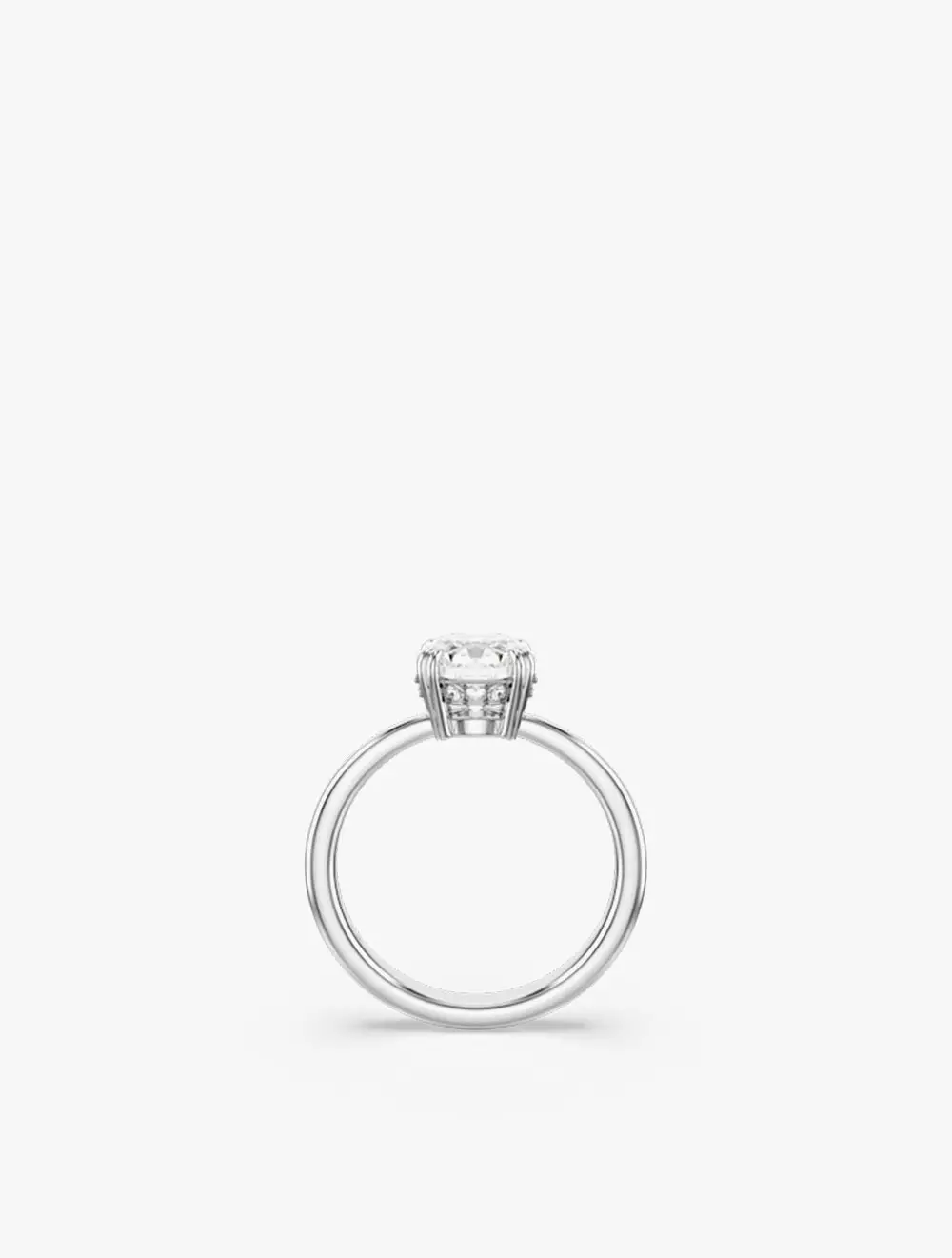 Stilla cocktail ring, Round cut, White, Silver-tone finish - 58