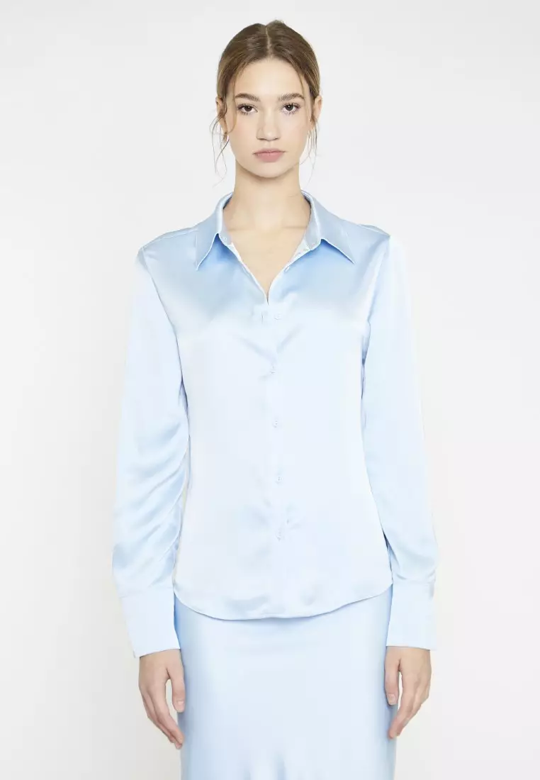 Light Blue Satin Classic Shirt