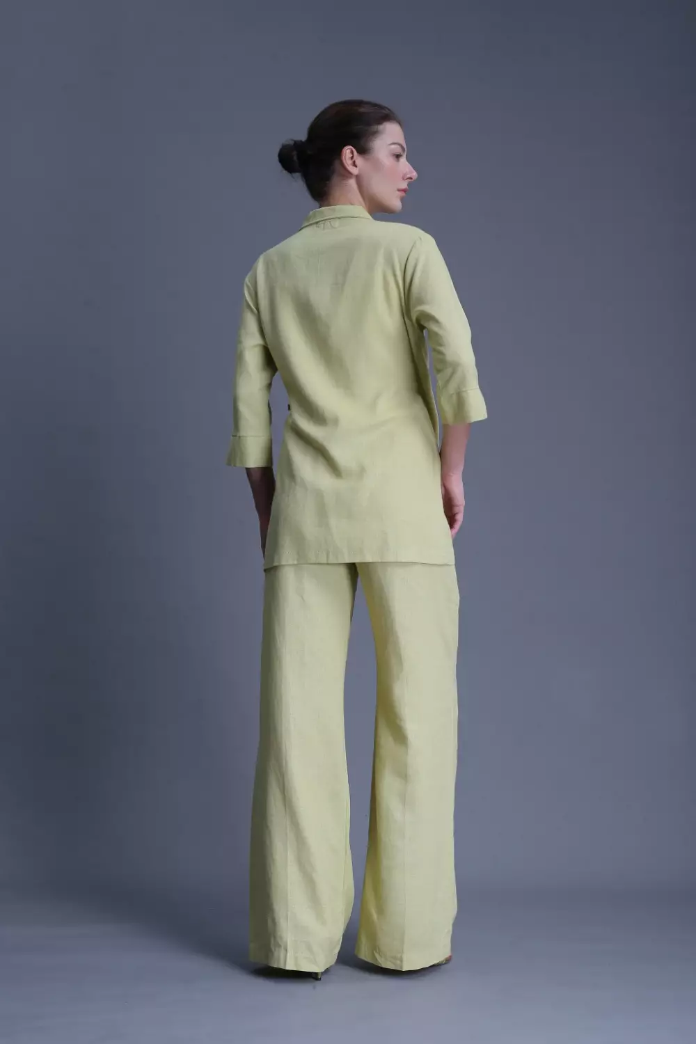 Demure Studio - Essentials Linen Travel - Straight Pants Olive Green (Only Pants)