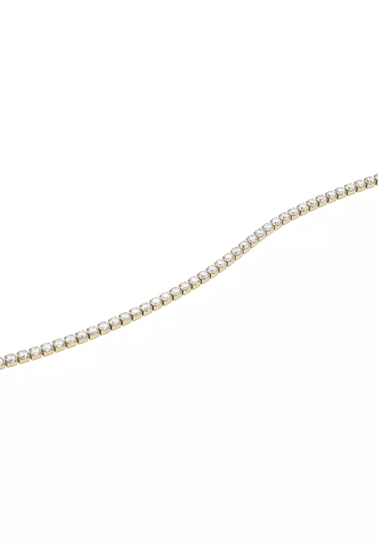 Classic Tennis Necklace Gold - Unisex Chain Necklace with crystals - Couple Chain Necklaces - Stainless steel Chain Necklace for Women and Men - DW Official