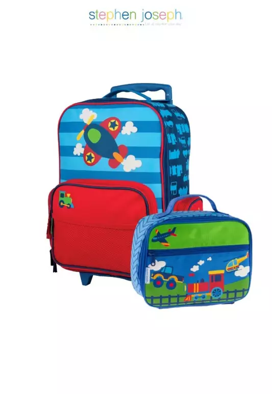 Trolley Bag with Lunch Bag for Kids Airplane Classic