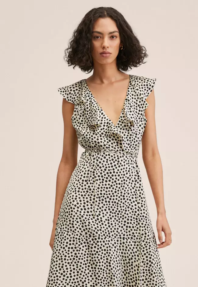 Polka-Dot Ruffled Dress