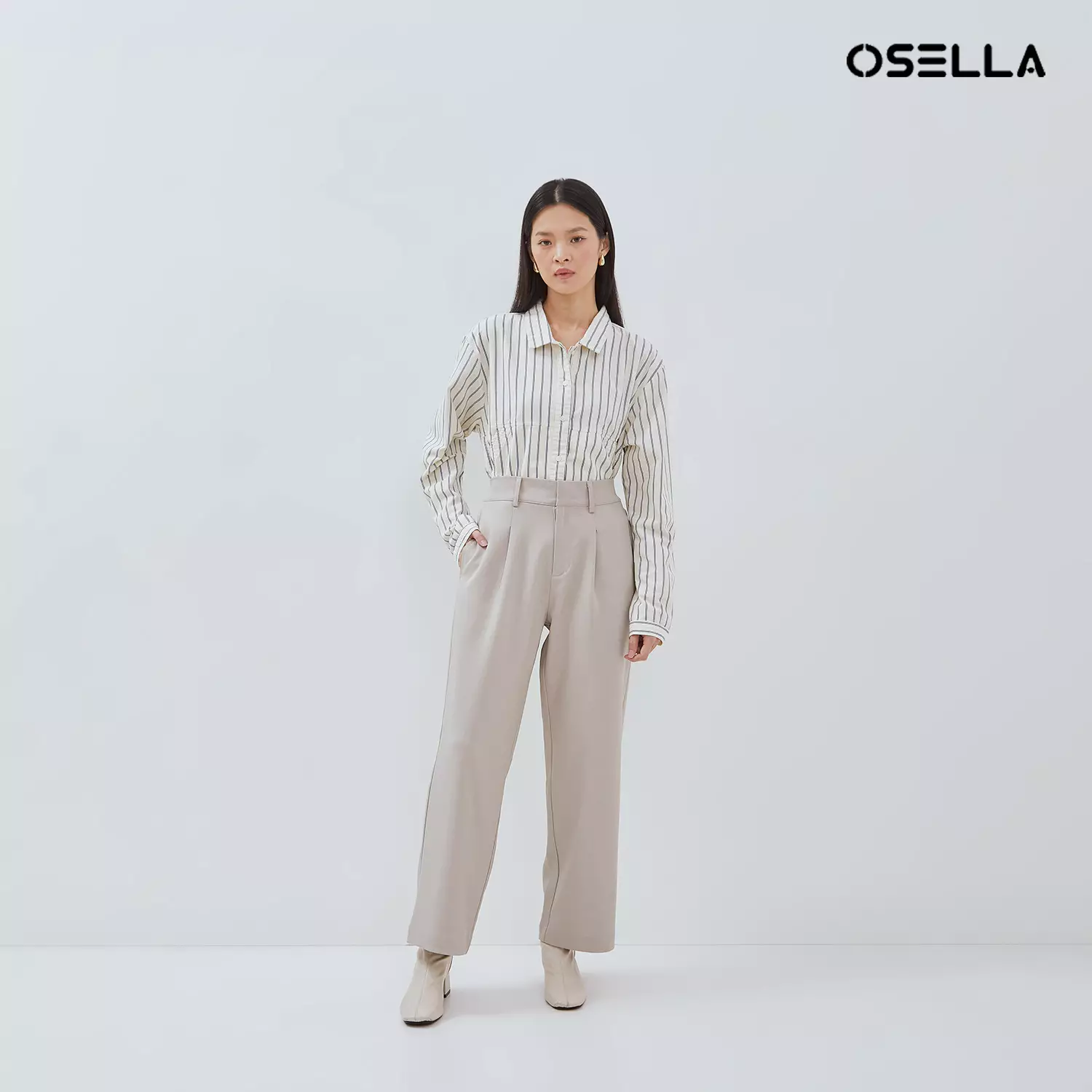 [NEW] Osella Kimmy Wide Leg High-Waist Trousers 2181500545 | Celana Panjang Wanita