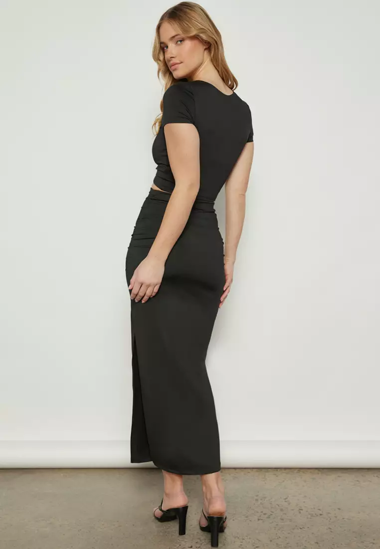 Side Slit Jersey Knit 2-Piece Set