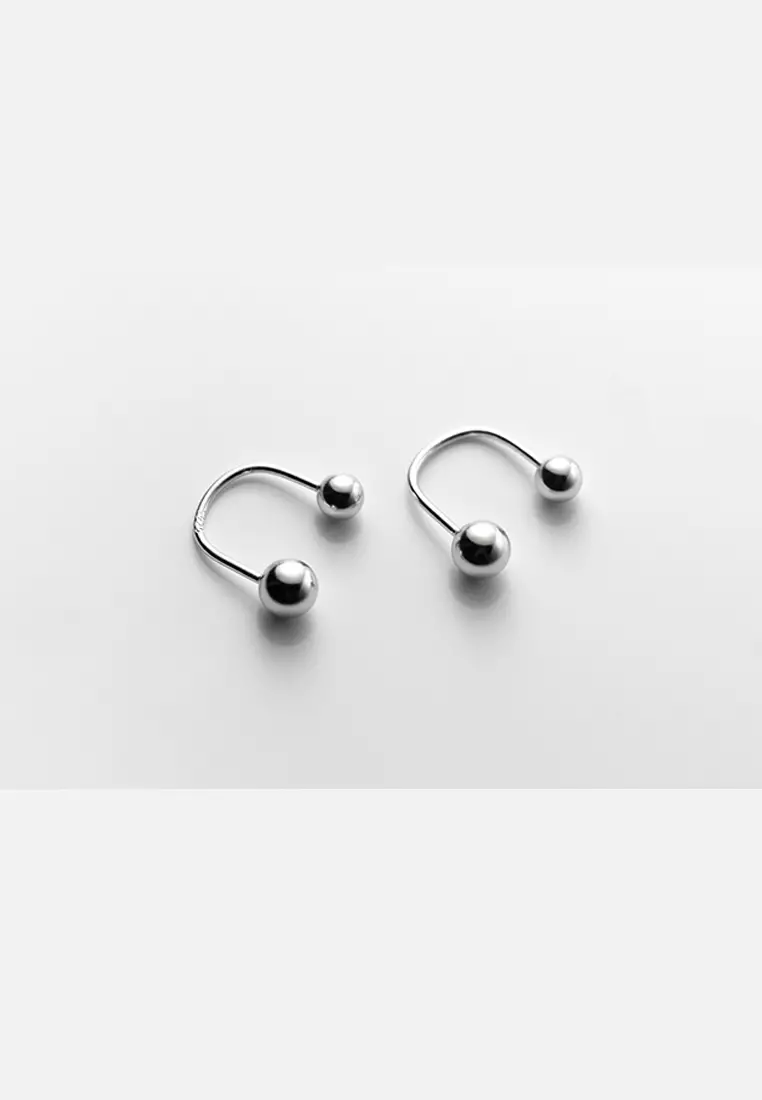 925 Silver Double Beads Earrings JW AR-G8848