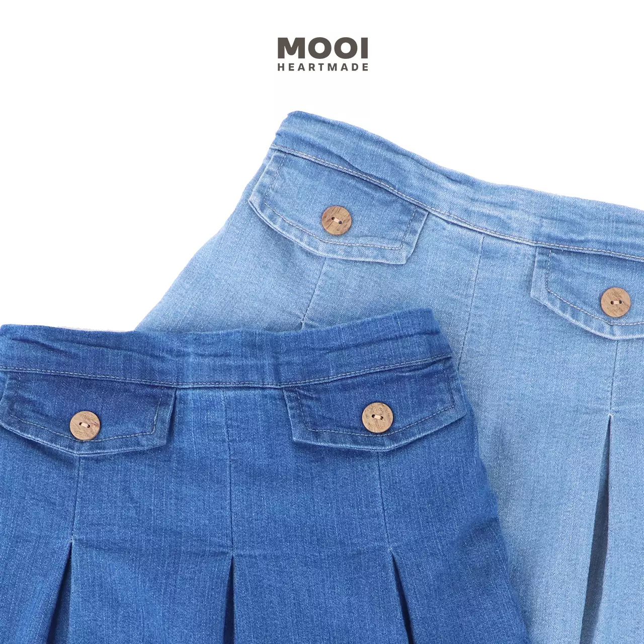 Mooi Rok Celana Skort Jeans Anak Bora Denim Skort - Light Blue