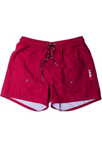 BWET Swimwear Eco-Friendly Quick dry UV protection Perfect fit Maroon Beach Shorts "Eclipse" Side pockets 85FECUSE76290BGS_1
