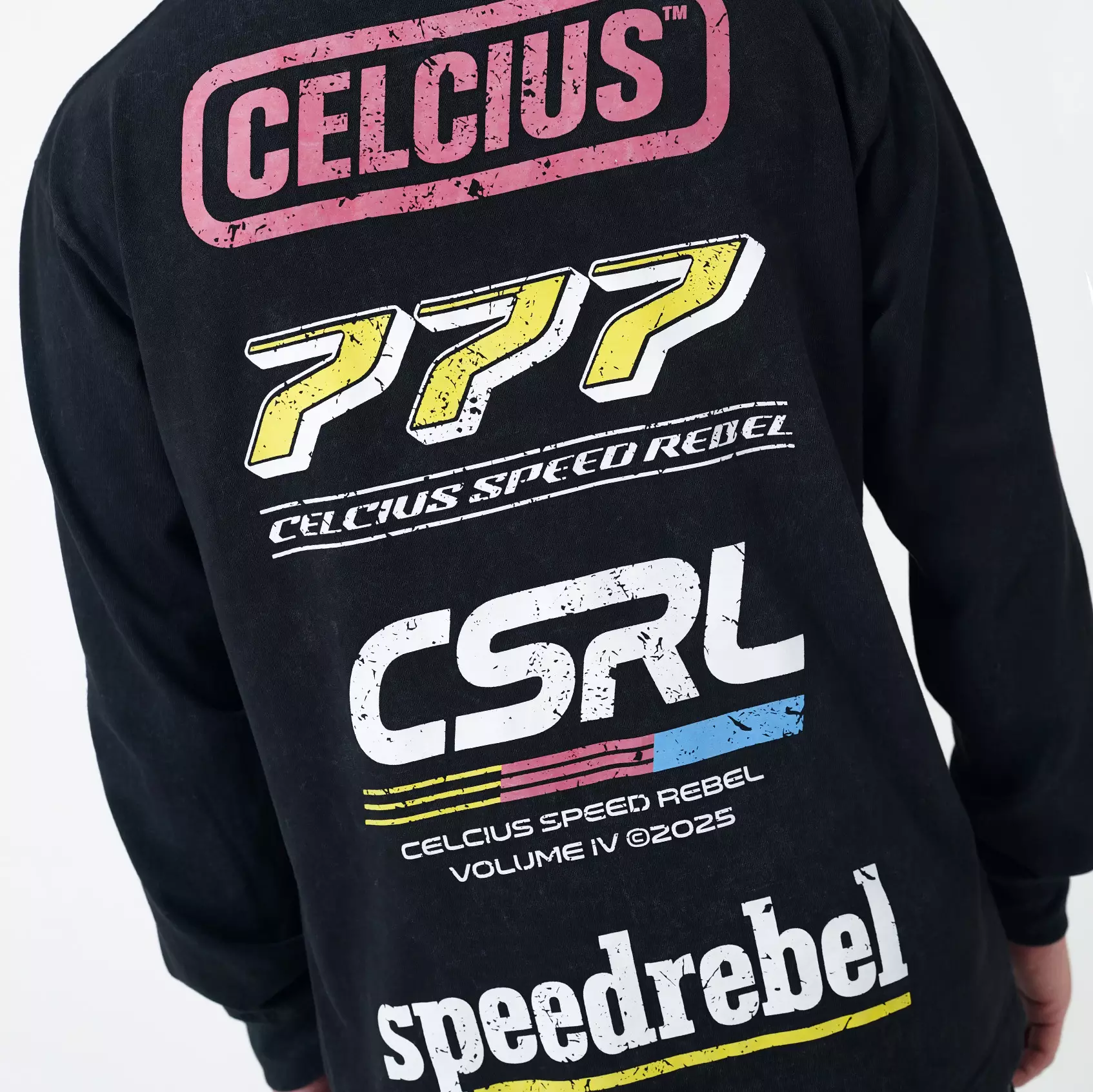 CELCIUS Speed Rebel Washed Paddock Longsleeve T-Shirt LIN001415C Hitam
