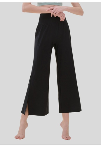 SKULLPIG black [CELLA] Slit Wide Pants Quick-drying Running Fitness Yoga Hiking 12198AAA1D2A2EGS_1