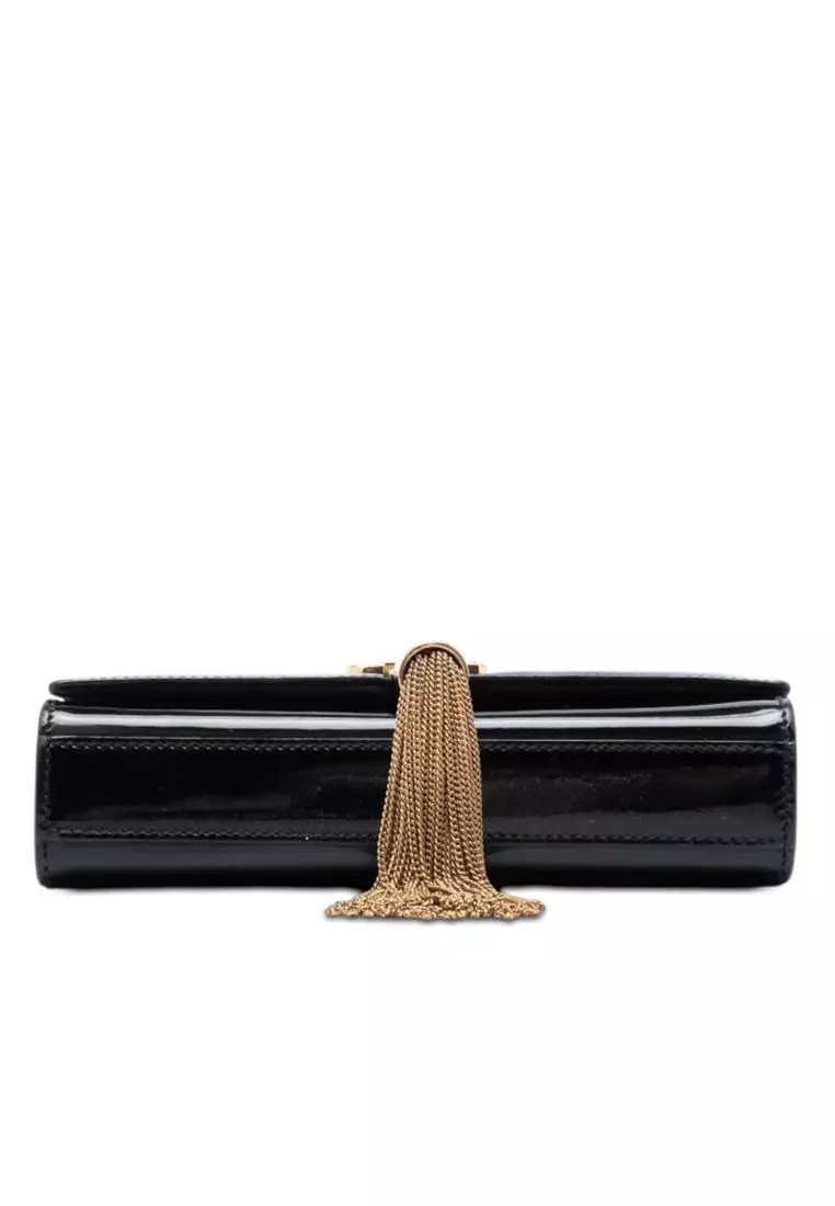 Pre-Loved Saint Laurent Small Patent Monogram Kate Tassel Crossbody