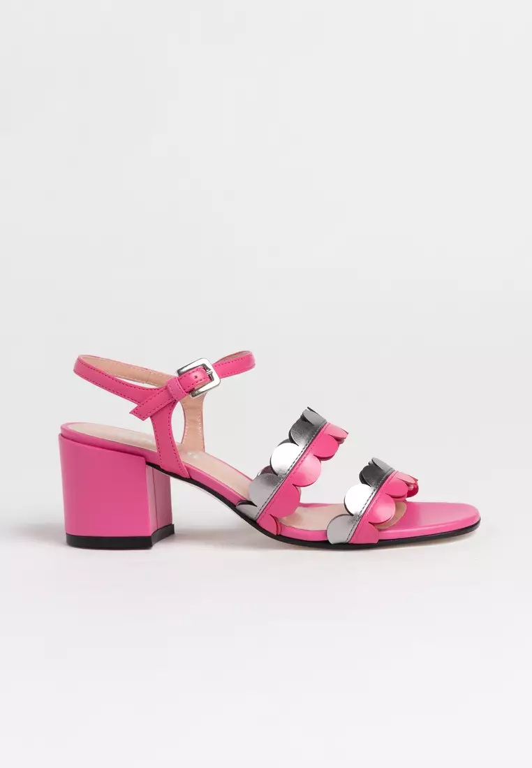 Women's pink sandals low heel hotsell
