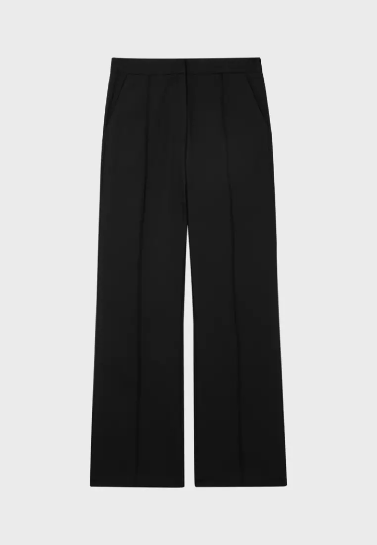 Black Slim Straight Pants