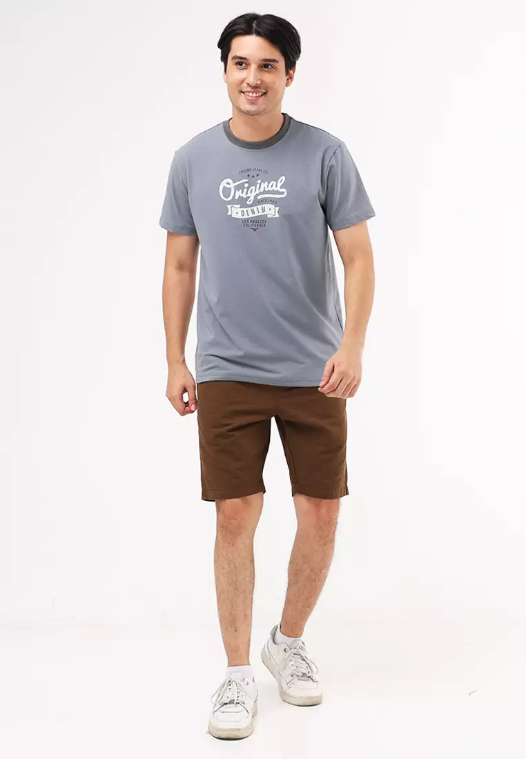Round Neck Finelines Short Sleeve T-Shirt