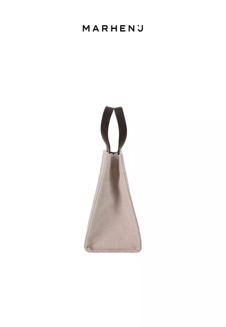 MONO LE BLANC V Canvas Vegan Leather Crossbody Bag Brown