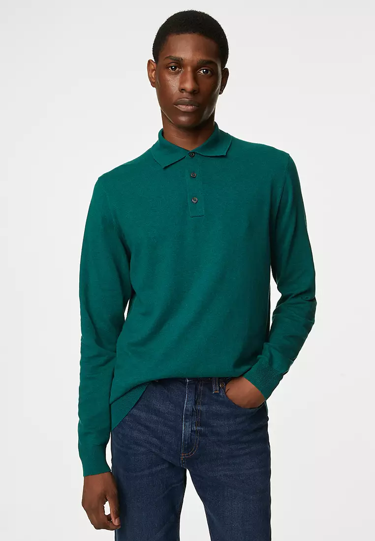 Marks and outlet spencer knitted polo