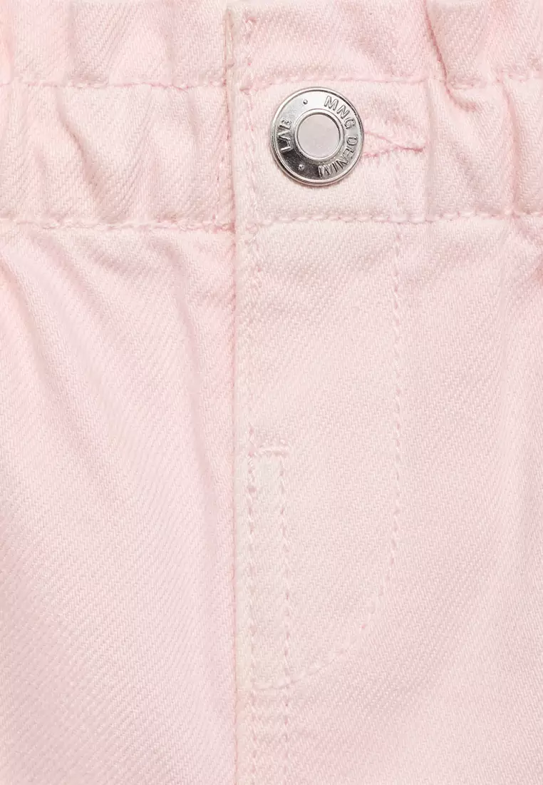 Paperbag Denim Shorts