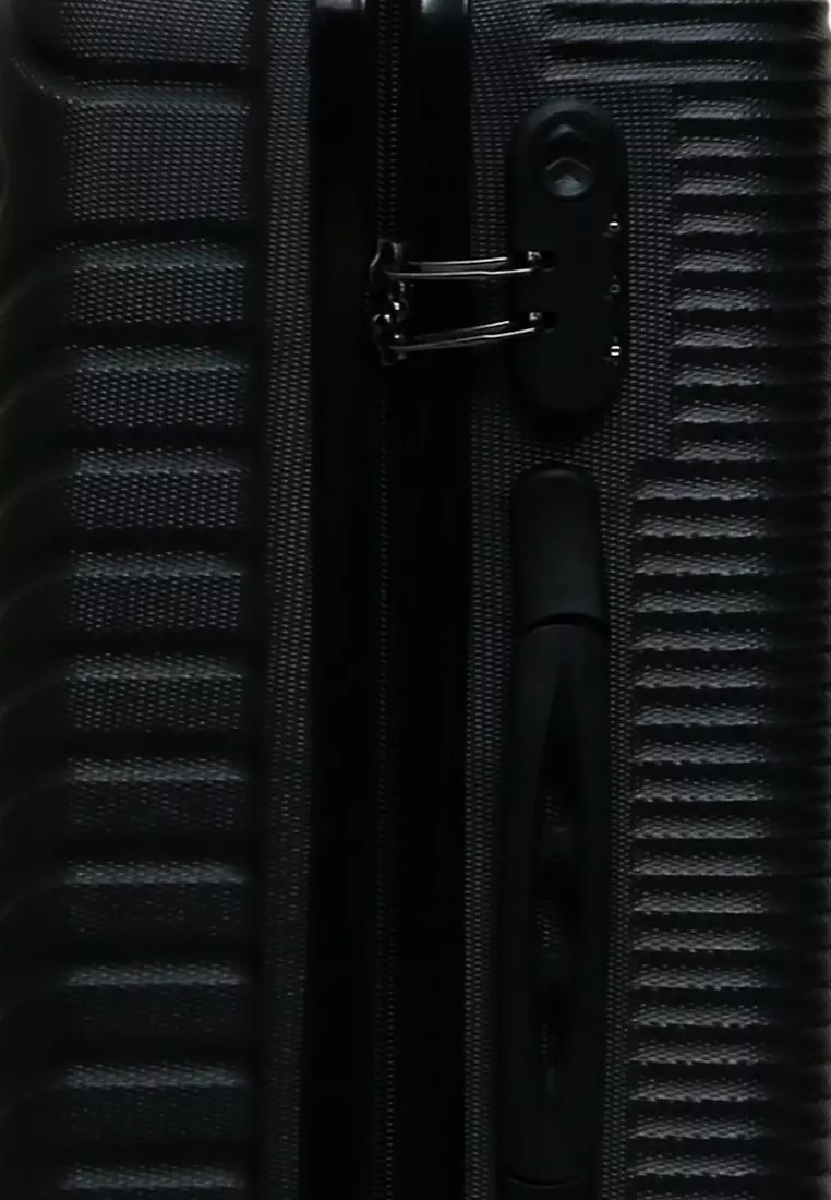 Carlton Koper Hardcase Unisex Size 20 Inch Uniqe Design Tas Travel Large Compartment Material ABS+PVC Coated ORIGINAL - Black