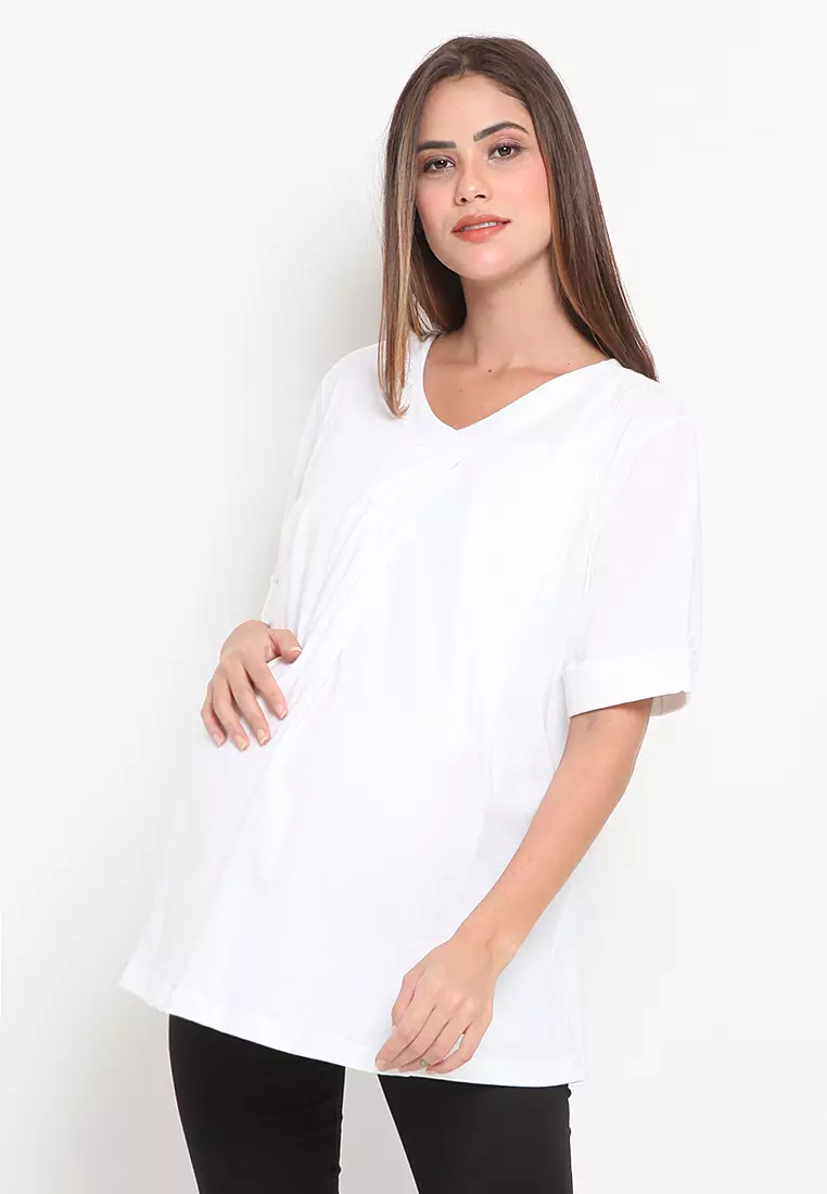 White on sale nursing blouse