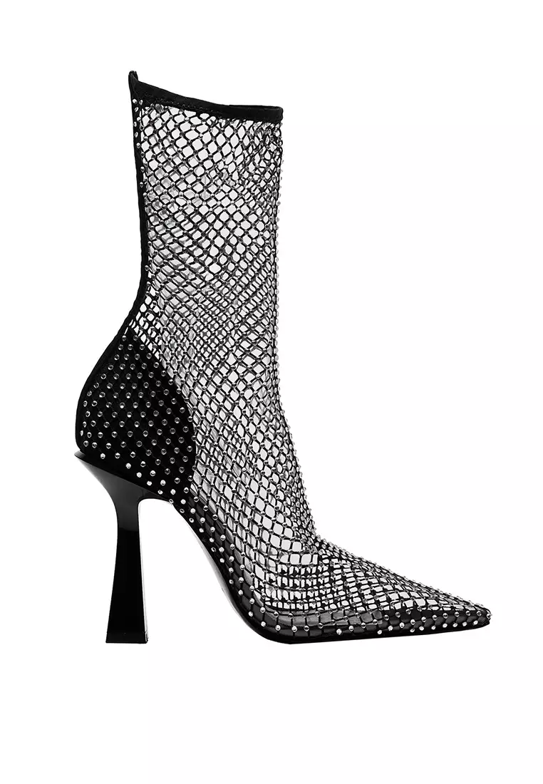 Discount on Mango  shoes - SKU: Mesh Heel Ankle Boots